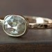 Grey-Green Diamond in 14kt Yellow Gold- rose cut, cushion cut, engagement ring, wedding ring, hammered, bezel