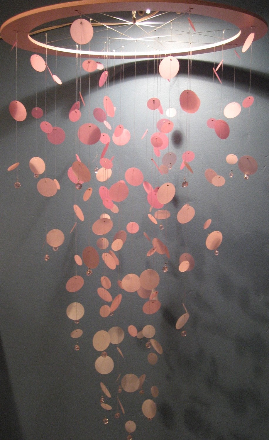 Pink Polka Dot Paper Chandelier/Mobile-LARGE