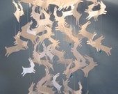 Alice In Wonderland Mobile/ Hand Cut Bunnies - Large