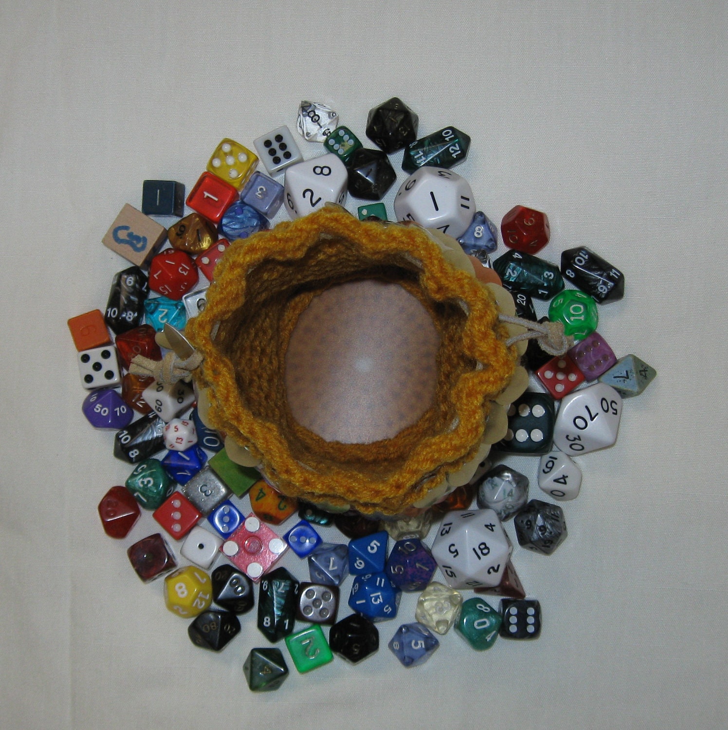 Scalemail Dice Bag of Holding Knitted Dragonhide Pheonix