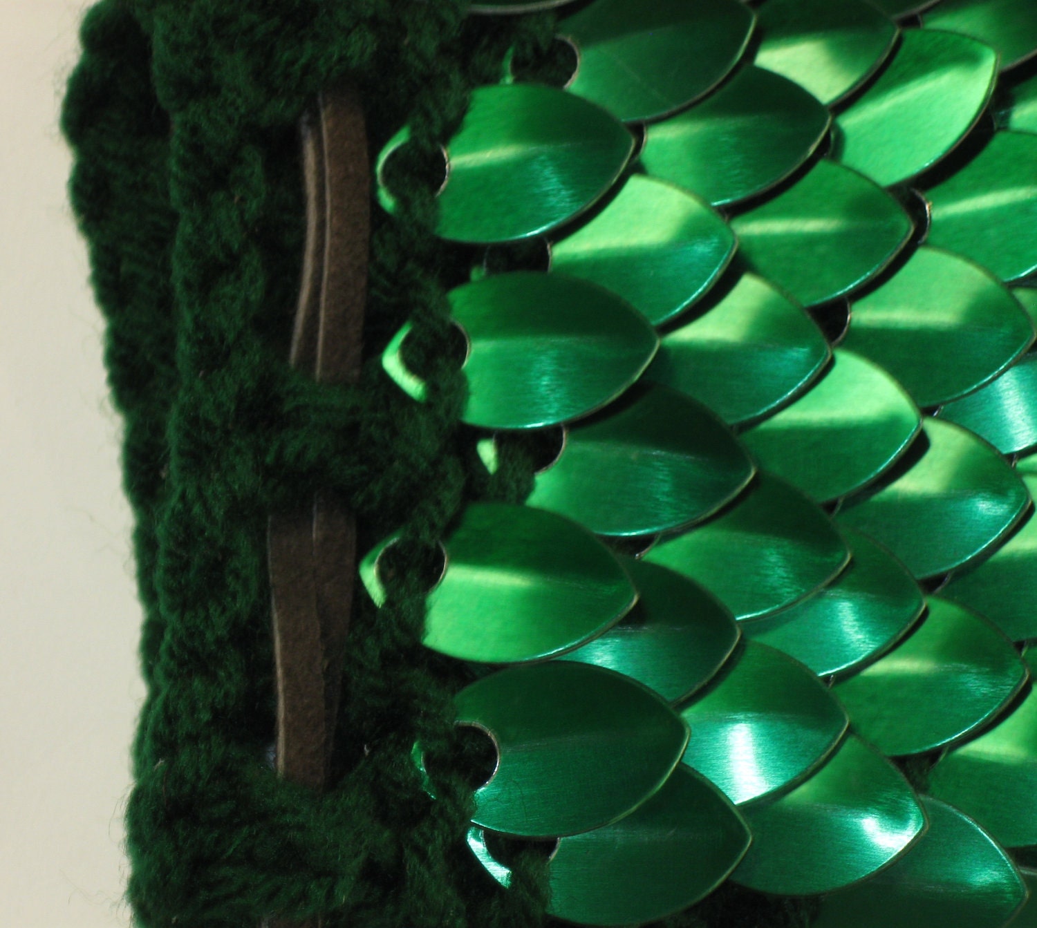 Scalemail Dice Bag Dragonhide Knitted Armor  Elven Ranger small size