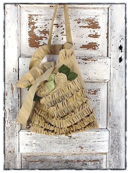 Tote Bag, Bella Bag Aged Cotton, Tattered Flowers , Bridesmaid Totes, Fall