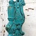 Rustic Metal Door Pulls and Wall Hook , French Decor in Spanish Hacienda Aqua Green