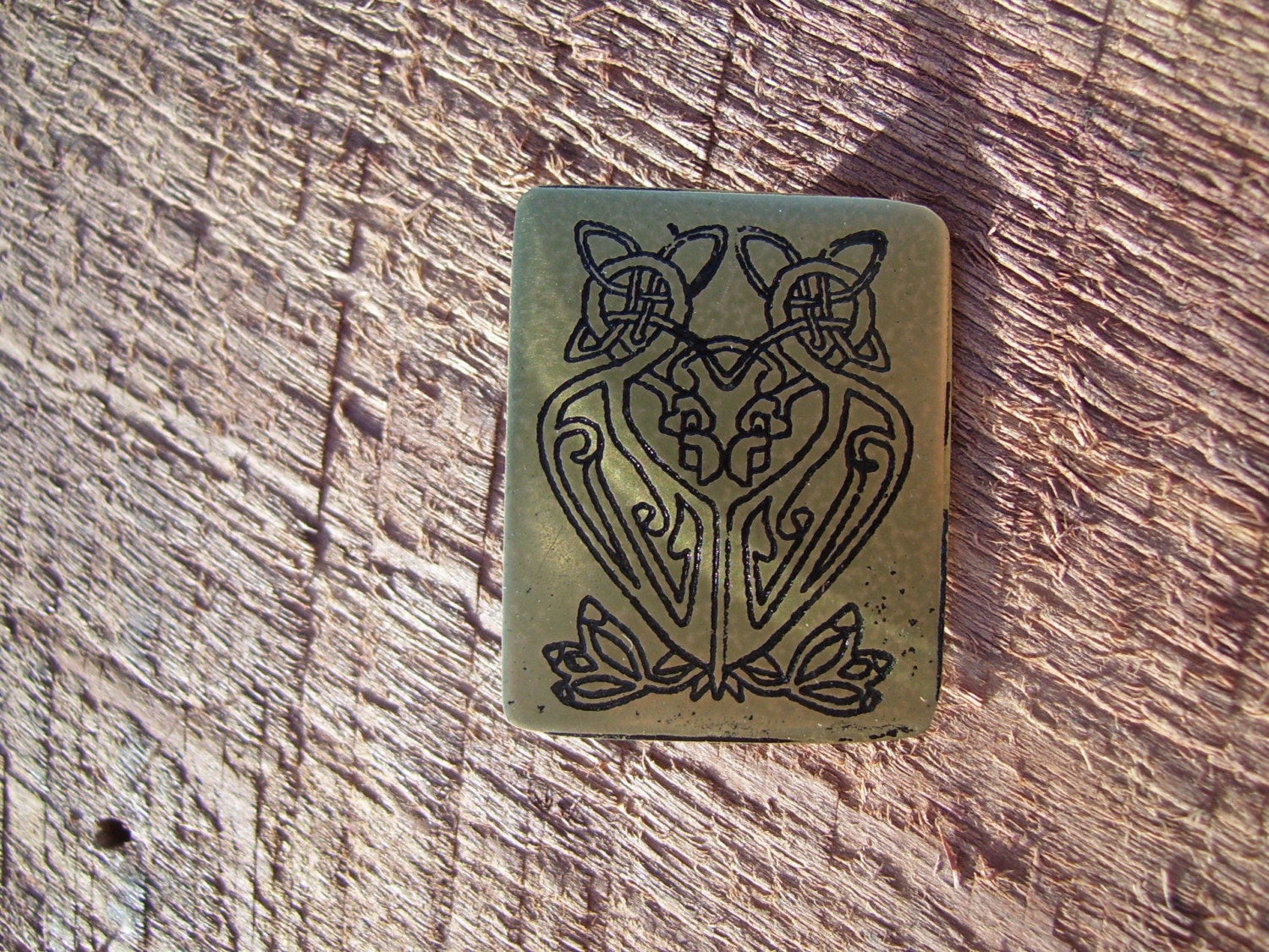 Celtic Flamingos Brass Pin
