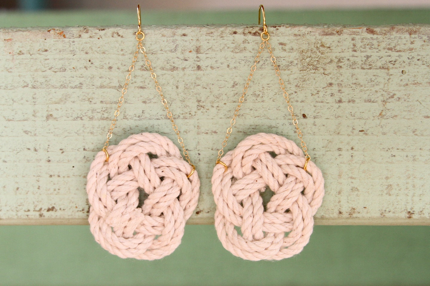 Sailor knot earrings - nautical jewelry - nautical earrings - gold earrings - nautical knot jewelry - nautical wedding