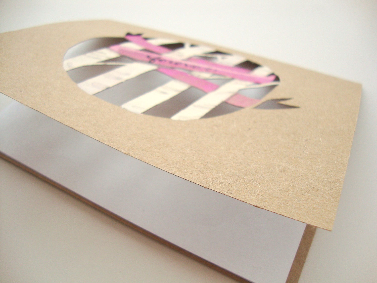 Forever Birch Forest Card - Painted Paper Cut Keepsake Card
