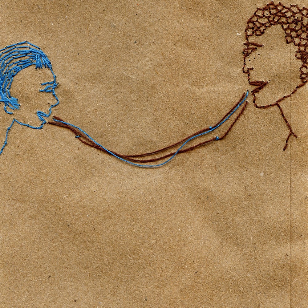 Standing in a Net of Your Stories - embroidered art book