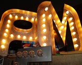Movie Marquee Letter distressed light-up Vintage