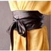 Obi Belt - soft distressed suede faux leather in Dark Chocolate brown ready to ship