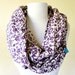 Very large linen blend shawl wrap infinity scarf in vintage japanese print