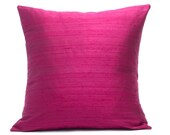 Magenta Silk Pillow Cover 18 inch, 20 inch, 22 inch  - Wine Silk - Raspberry Silk Cover - MiCasaBella