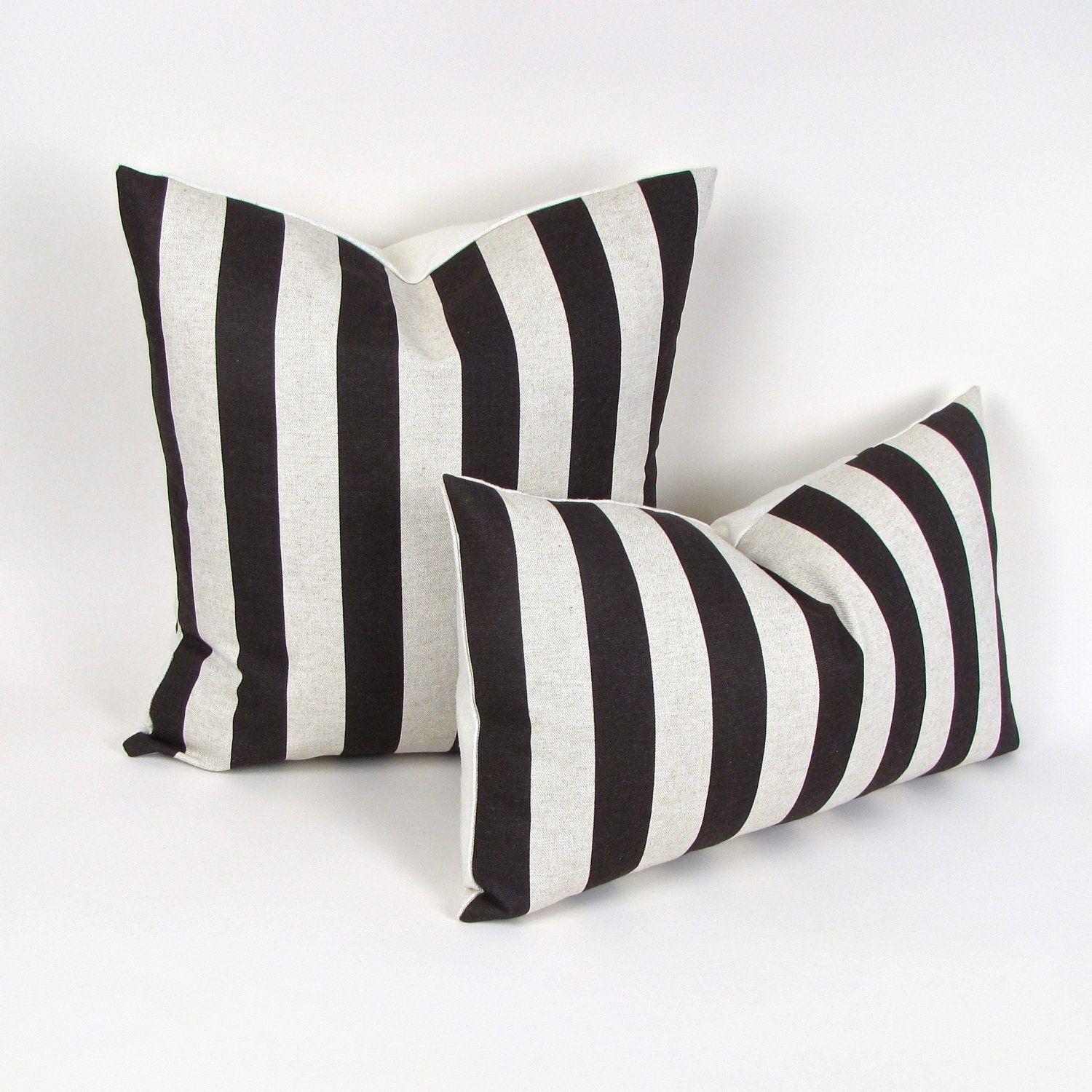 Canopy Stripe Chocolate Brown Pillow Cover 12" x 20"