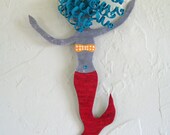 Mermaid - Pearl - Handmade recycled metal wall art