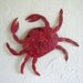 Marine Wall Art - Oscar - Crab Repurposed Metal Sculpture Original Painting Red Orange