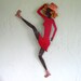 Wall art sculpture -Georgia - Dancer repurposed metal sculpture red