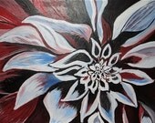 HUGE Acrylic Dahlia Painting- Purple Dahlia