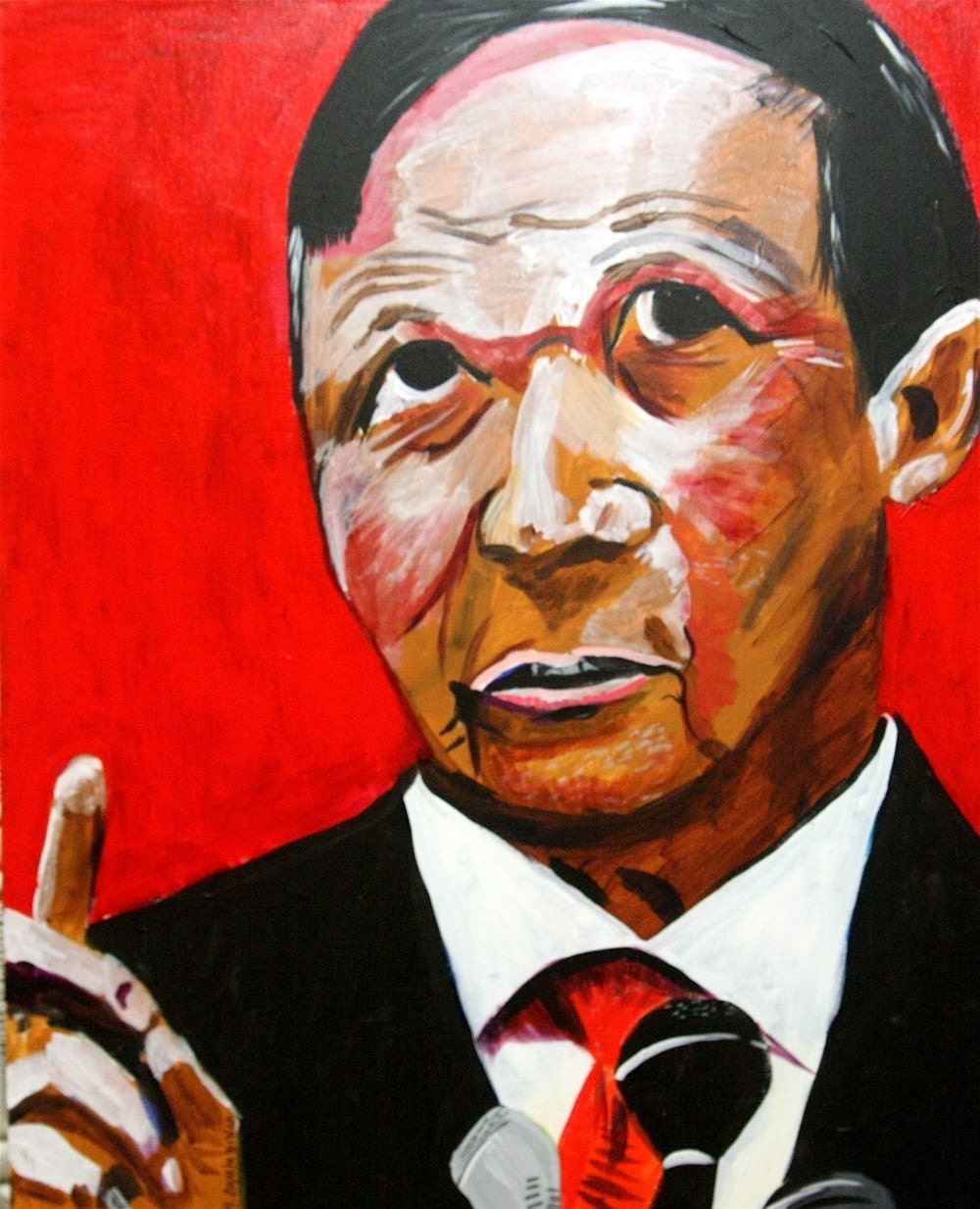 Dennis Kucinich Portrait- ACRYLIC PAINTING ON GALLERY WRAPPED 24x30 CANVAS