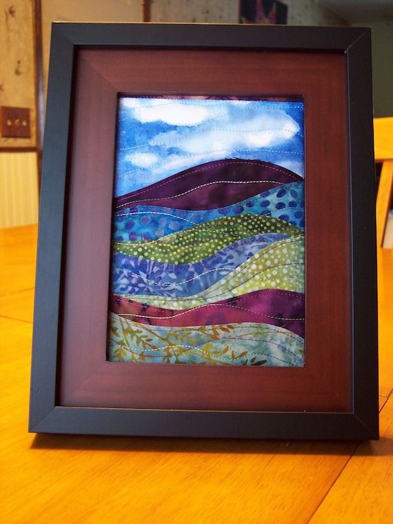 Landscape Art Quilt Framed Batik Fabrics by LyndiArt on Etsy
