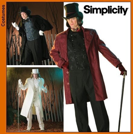 Mens Steampunk Tophat Top Hat Coat Pattern Sz M-XL