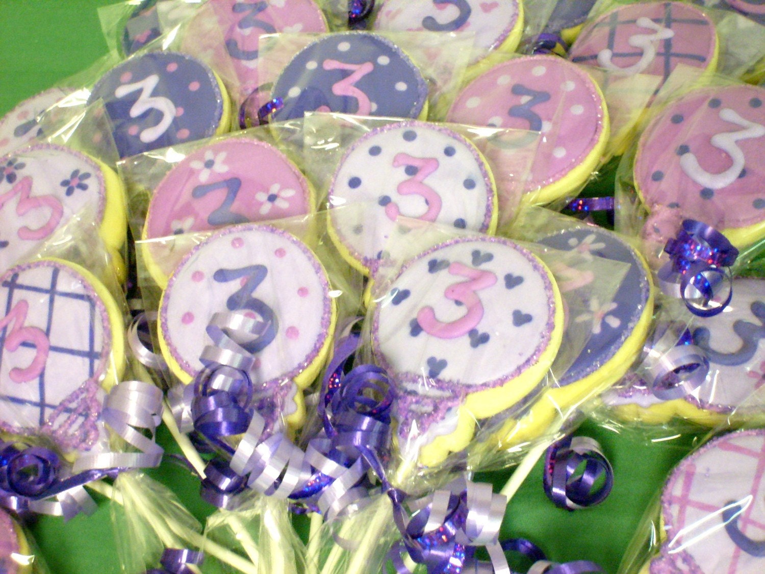Birthday Balloon Cookie Pops - Balloon Decorated Cookies - 1 Dozen