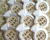 Personalized Diamond Ring Cookies - Diamond Ring Cookie Favors - 1 Dozen