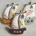 Reserved for Kim------------Pirate Ship Decorated Cookie Favors - Pirate Ship Cookies - 1 Dozen