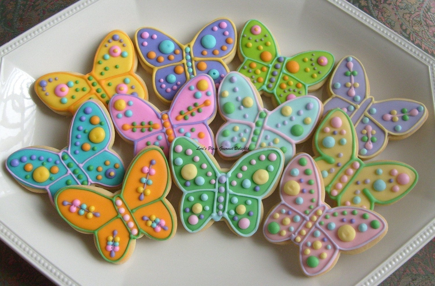 Reserved for Gracie---Butterfly Decorated Cookie Favors - Butterfly Decorated Cookies - Butterfly Cookies - Cookie Gift - 1 Dozen