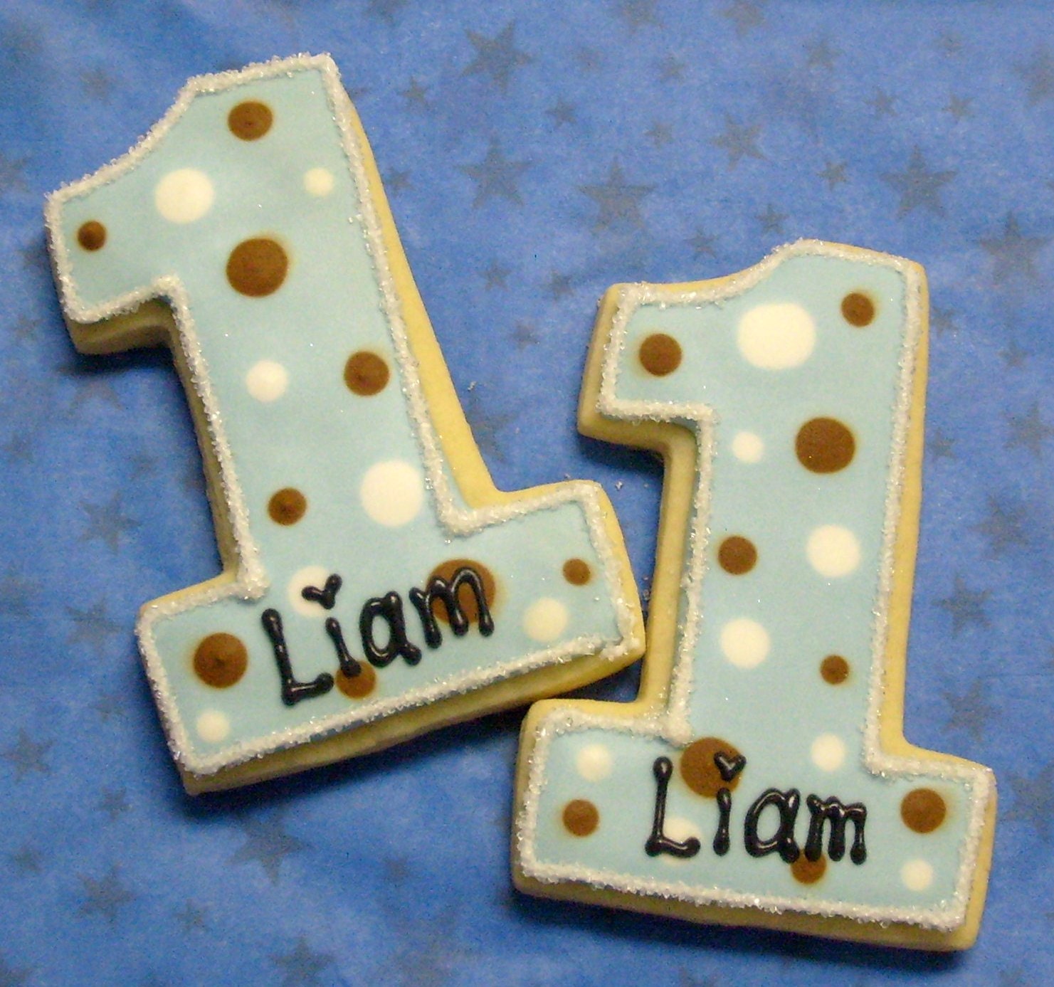Number One Cookies - First Birthday Cookies - Favors - Number Cookie favors - 1 Dozen