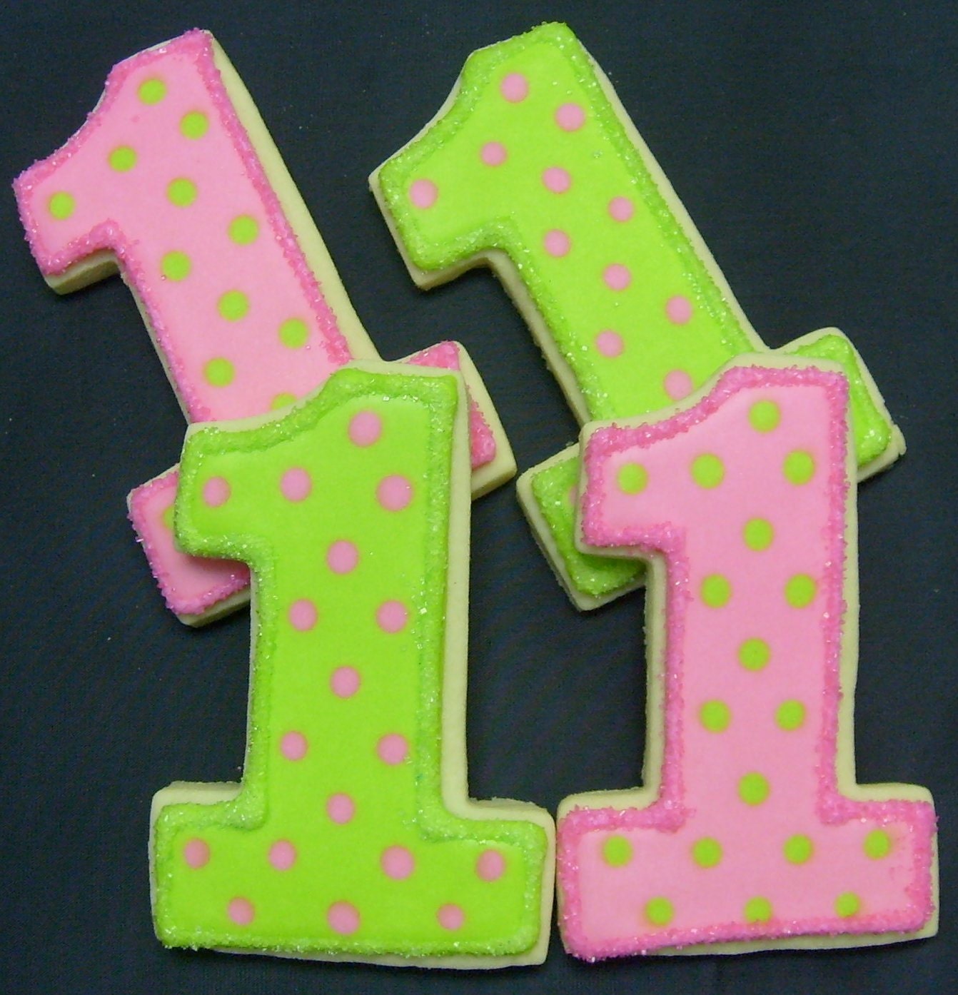 Number One Cookies - First Birthday Cookies - Favors - Number Cookie favors - 1 Dozen