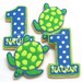 Reserved for Andrea---Turtle 1st Birthday - 1st Birthday Cookies - Turtle Cookies - 1 Dozen
