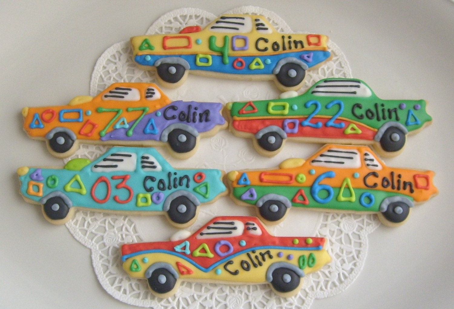 Reserved for Heather33x------------------------------Race Car Decorated Cookie Favors - Nascar Cookies - Car Decorated Cookies -12 cookies