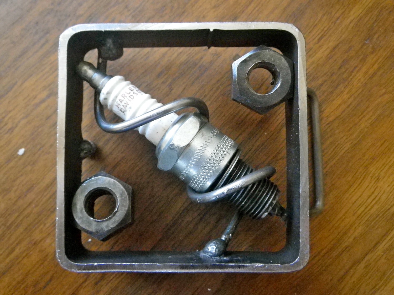 OOAK Vintage Harley Davidson Sparkplug Handmade Belt