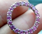 Delicate Pink Stone and Solid White Gold Enternity Necklace