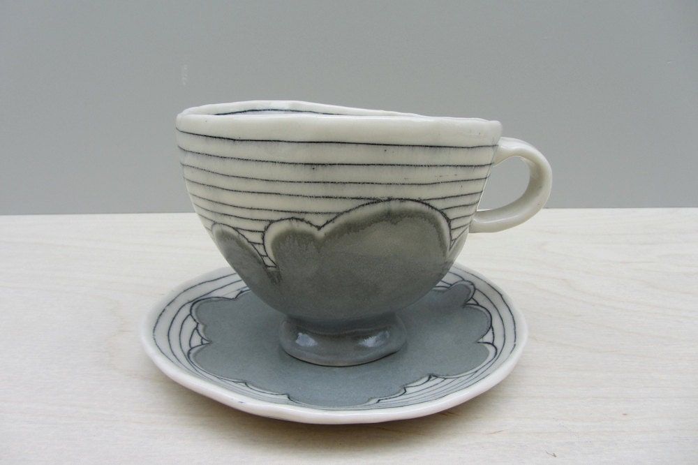 Coffee for a Cloudy Day, Cappuccino Cup and Saucer