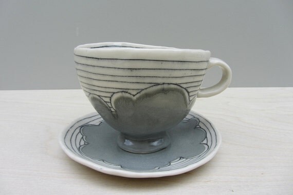 Coffee for a Cloudy Day, Cappuccino Cup and Saucer