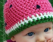 Watermelon Baby Hat Newborn to 3 months size Ready To Ship
