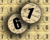 INSTANT DOWNLOAD Digital Collage Sheet Numbers 1 to 9 on Vintage Letter 1 inch Circles - DigitalPerfection digital collage sheet 824