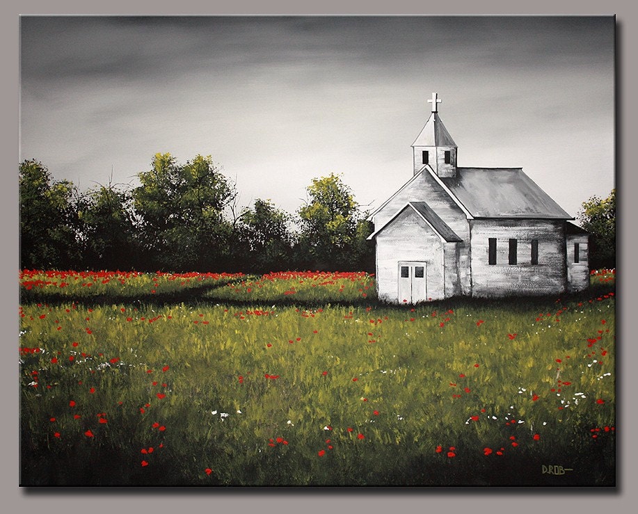The Chosen Path ORIGINAL IMPRESSIONIST MODERN LANDSCAPE HUGE ART BY DROB