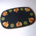 Fall or Thanksgiving Pumpkin Design Penny Rug Style Table, Tree or Candle Mat - 14" x 9.5"