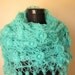 Turquoise Green Flowered Shawl