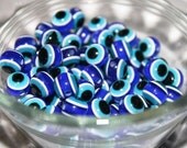 Evil Eye Beads, Cobalt Blue, Round, Resin, 10mm, 25 Pieces