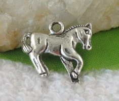 Horse Charms, Silver Pewter Horses, Ponies, Western Theme, Cowboy, 10 Pieces