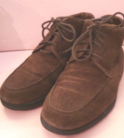 BALLY of SWITZERLAND  VTG  80s  RUGGED Ankle SUEDE Lace BOOTS  unisex