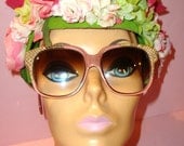SWEET PINK w real Exotic Skin, 70s/80s  Mod, hand made, SUNGLASSES Frames  France..