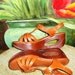 YO YO HIPPIE VEGAN CARMEL VTG 70s WEDGE SUMMER TStrap SANDALS QualiCraft