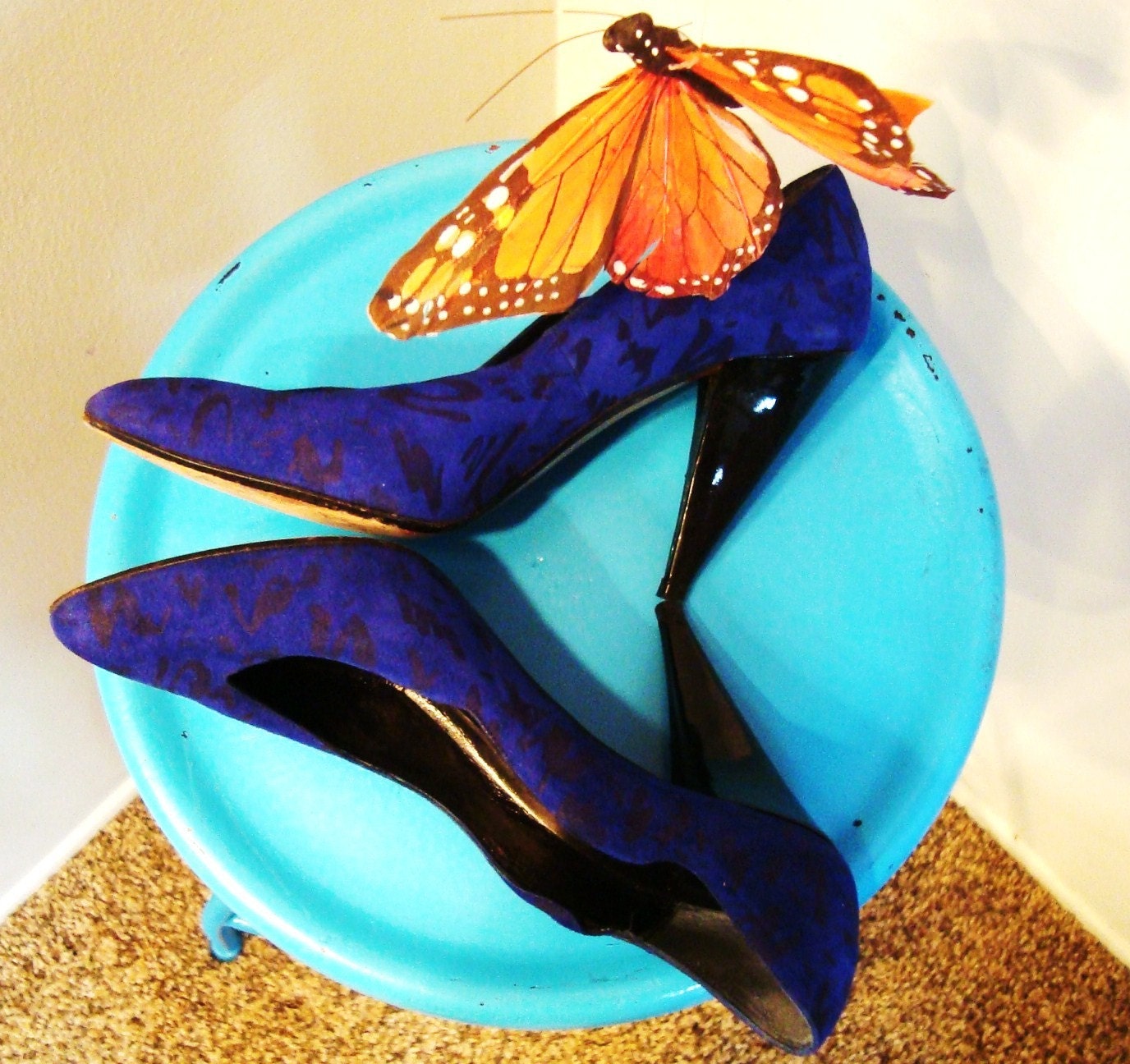 electric blue stilettos