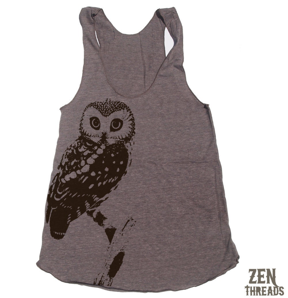 Womens OWL Tri-Blend Racerback american apparel Tank Top S M L (8 Color Options)