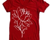 Womens LOTUS FLOWER t-shirt american apparel  S M L XL (17 Colors Available)
