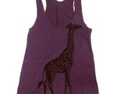 Womens GIRAFFE (in High Tops) american apparel Tri-Blend Racerback Tank Top S M L (8 Color Options)