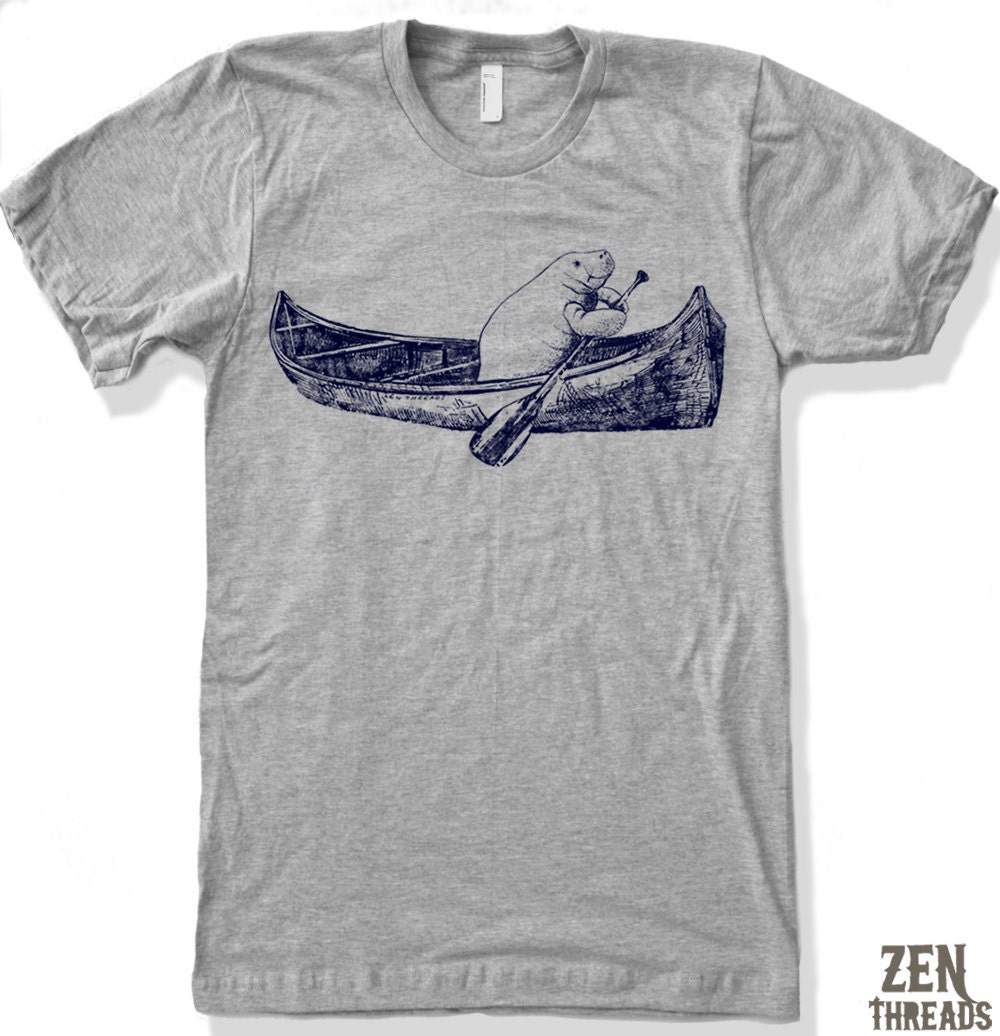 Mens MANATEE in a Canoe american apparel t shirt S M L XL (17 Color Options)